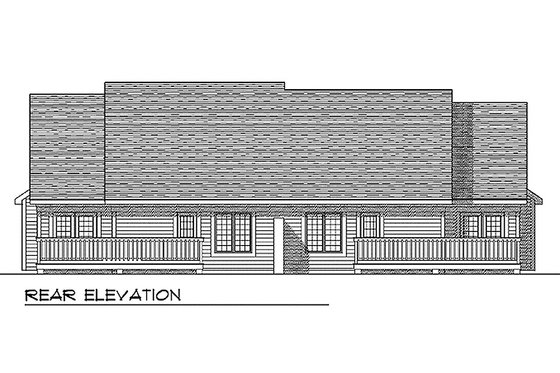 Exterior - Rear Elevation for Traditional House Plan #70-1152 - 4 bed, 4 bath