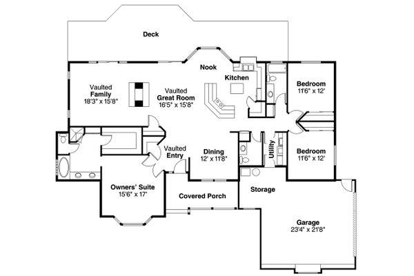 Home Plan - Traditional Floor Plan - Main Floor Plan #124-177