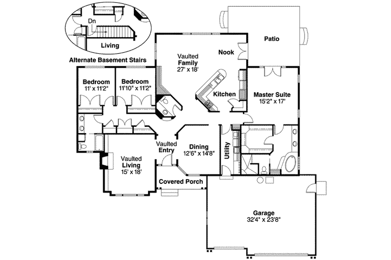 Home Plan - Floor Plan - Main Floor House Plan #124-440 - 3 bed, 2.5 bath