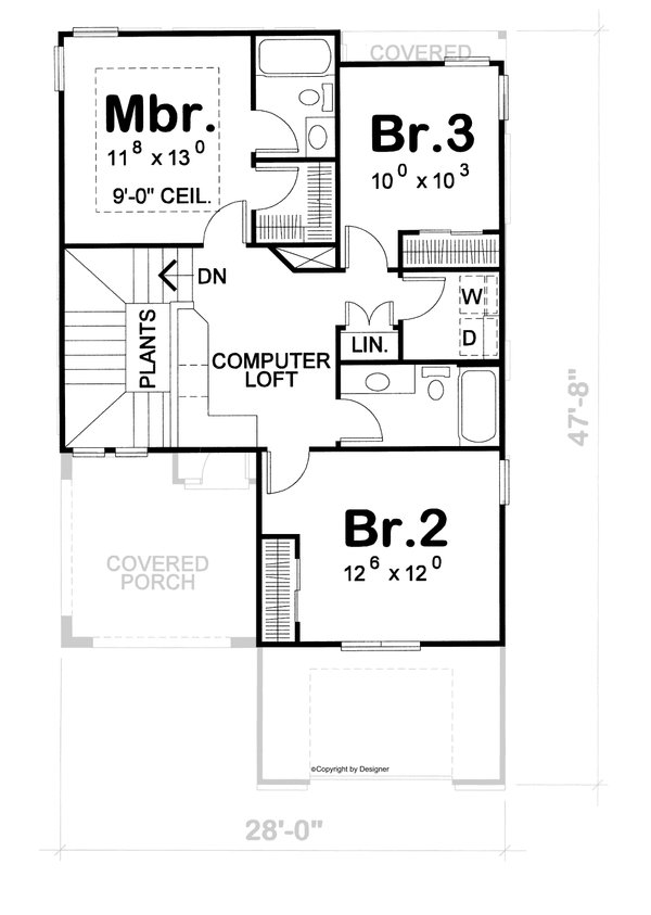 Dream House Plan - European Floor Plan - Upper Floor Plan #20-1691