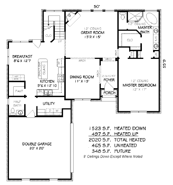 European Floor Plan - Main Floor Plan #424-22