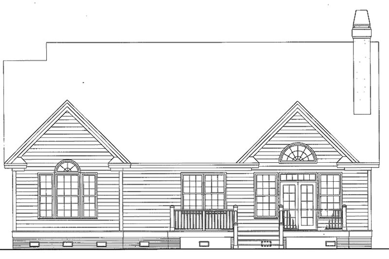 Home Plan - Exterior - Rear Elevation 1 for Traditional House Plan #929-42 - 3 bed, 2 bath