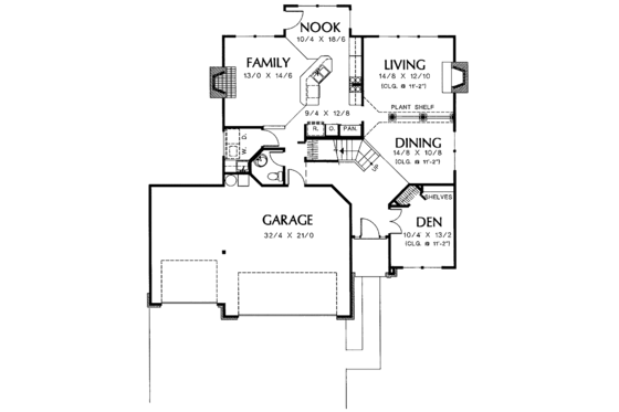 Floor Plan - Main Floor for Traditional House Plan #48-723 - 3 bed, 2.5 bath