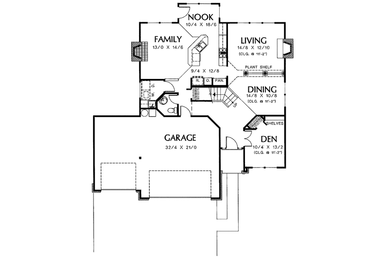 Architectural House Design - Floor Plan - Main Floor for Traditional House Plan #48-723 - 3 bed, 2.5 bath