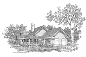 Country Exterior - Front Elevation Plan #929-335