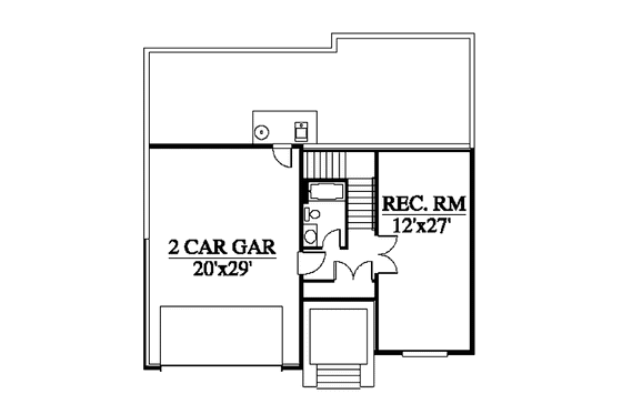 Floor Plan - Lower Floor for Craftsman House Plan #951-9 - 4 bed, 3.5 bath