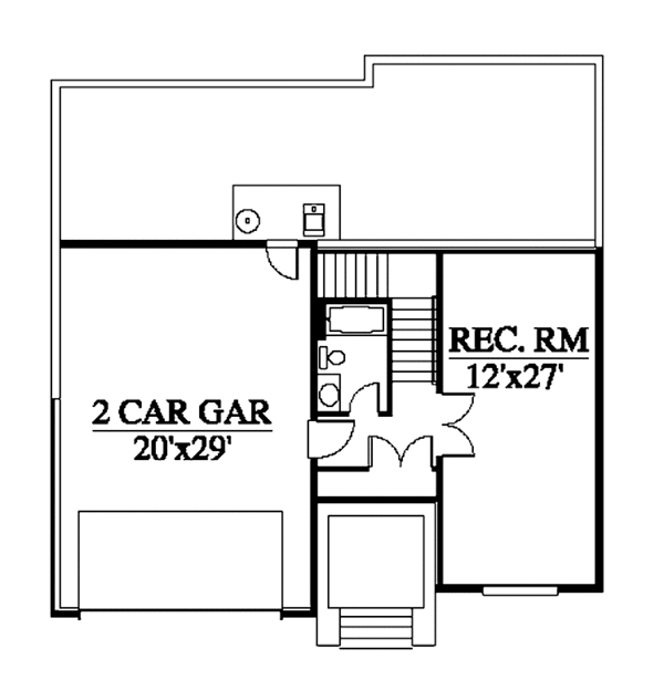 Craftsman Floor Plan - Lower Floor Plan #951-9