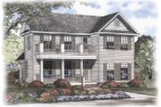 Colonial Style House Plan - 3 Beds 2.5 Baths 1870 Sq/Ft Plan #17-406 
