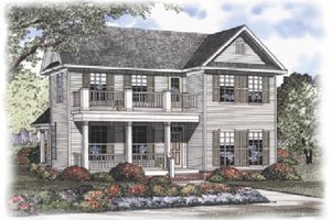 Colonial Exterior - Front Elevation Plan #17-406