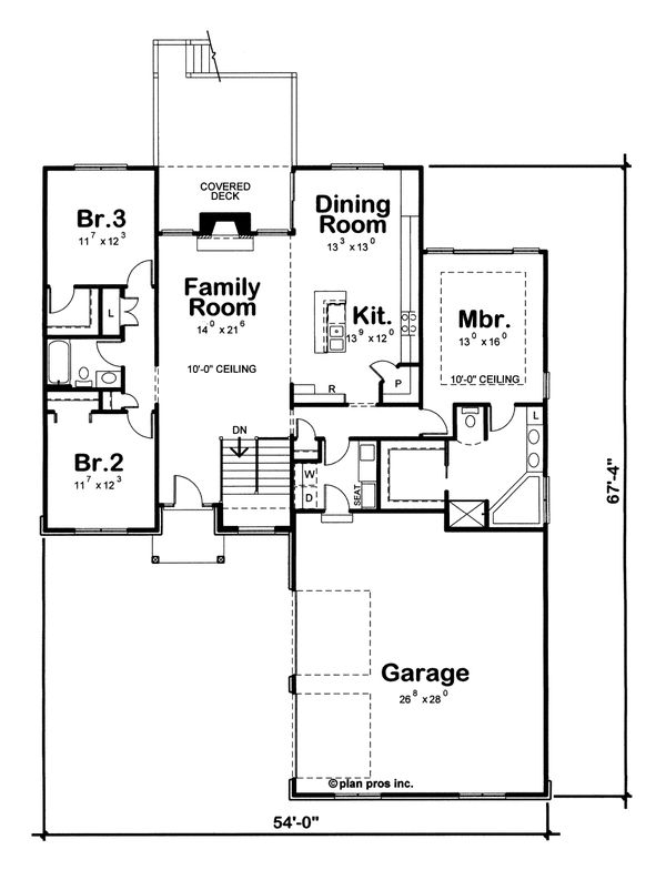 House Plan Design - Traditional Floor Plan - Main Floor Plan #20-2404