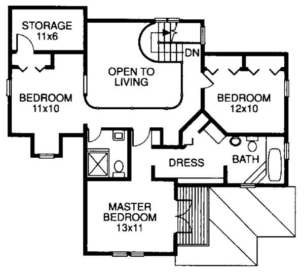 House Design - Country Floor Plan - Upper Floor Plan #960-2