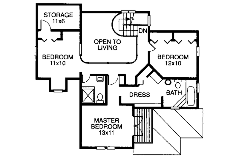 Dream House Plan - Floor Plan - Upper Floor for Country House Plan #960-2 - 3 bed, 2.5 bath