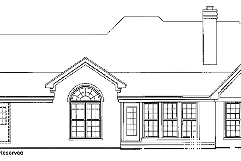Home Plan - Exterior - Rear Elevation for Mediterranean House Plan #952-285 - 3 bed, 2 bath