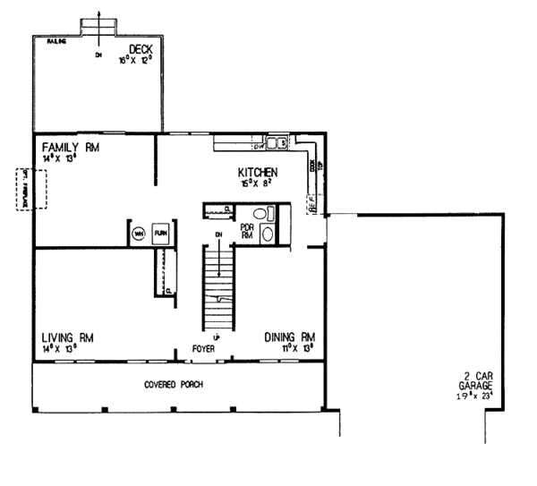 Dream House Plan - Colonial Floor Plan - Main Floor Plan #72-1026