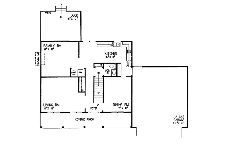 Architectural House Design - Floor Plan - Main Floor for Colonial House Plan #72-1026 - 4 bed, 2.5 bath