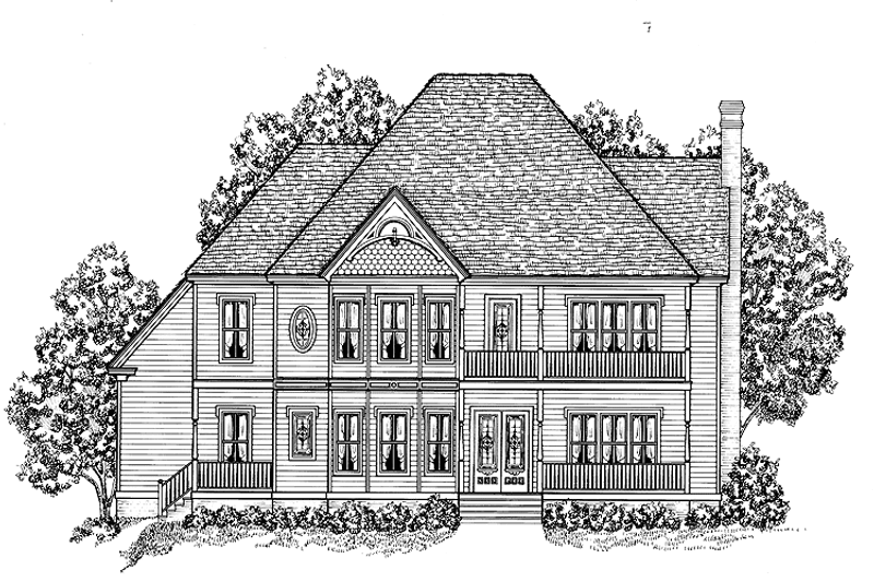 House Blueprint - Victorian Exterior - Front Elevation Plan #1047-17