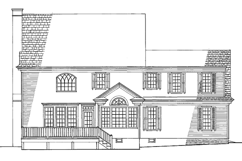Home Plan - Exterior - Rear Elevation for Classical House Plan #137-314 - 3 bed, 2.5 bath