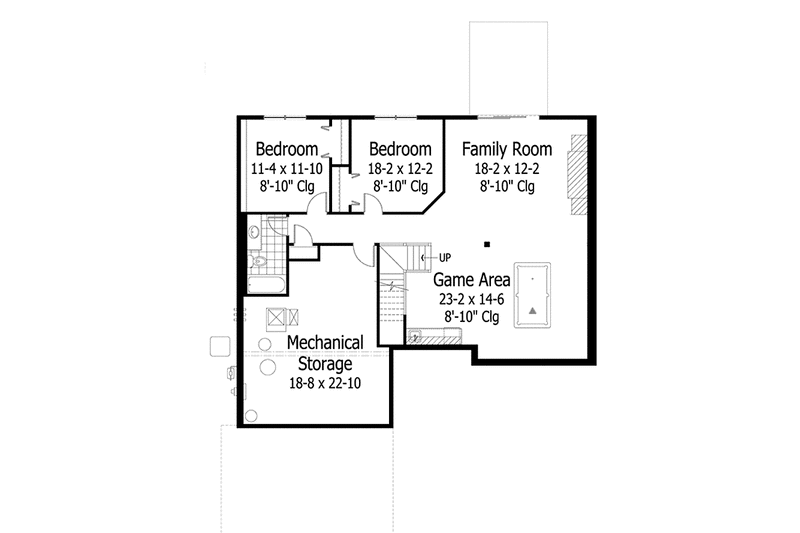 Dream House Plan - Floor Plan - Lower Floor for Ranch House Plan #51-1098 - 3 bed, 2.5 bath
