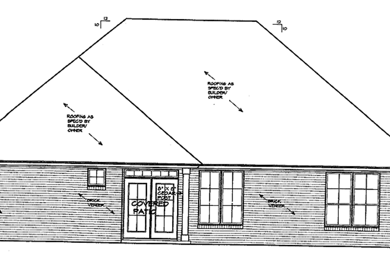 Dream House Plan - Exterior - Rear Elevation for Traditional House Plan #310-1203 - 3 bed, 2 bath