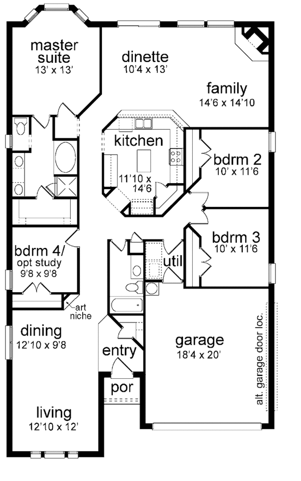 House Plan Design - Traditional Floor Plan - Main Floor Plan #84-764