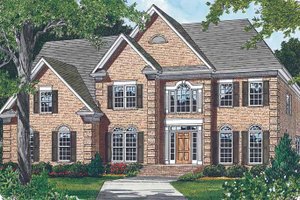 Architectural House Design - Exterior - Front Elevation for Colonial House Plan #453-175 - 5 bed, 4 bath