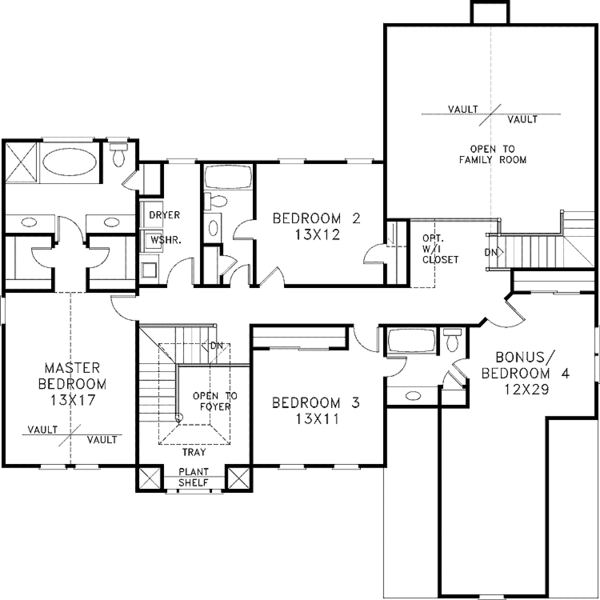Home Plan - Mediterranean Floor Plan - Upper Floor Plan #56-649