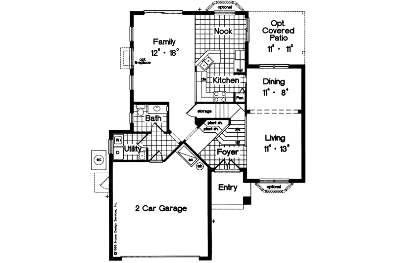 Dream House Plan - Floor Plan - Main Floor for Mediterranean House Plan #417-601 - 4 bed, 2.5 bath