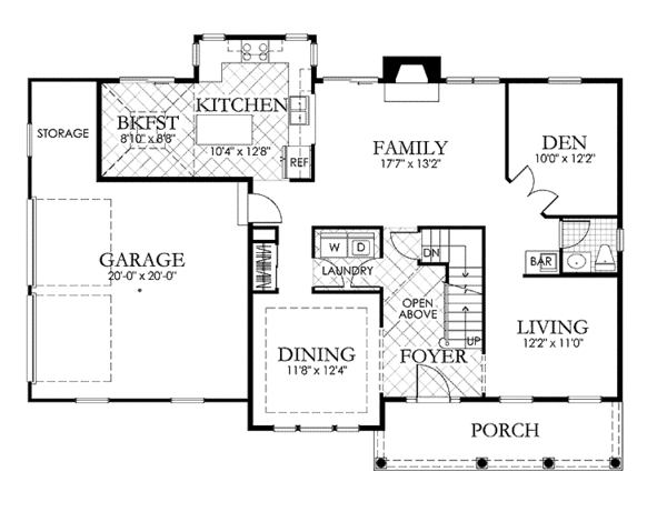 Architectural House Design - Classical Floor Plan - Main Floor Plan #1029-1