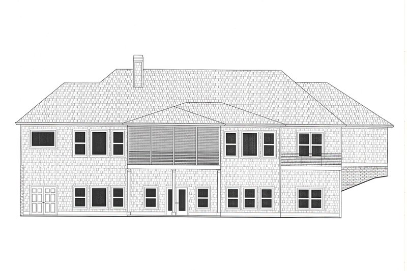 Architectural House Design - Exterior - Rear Elevation 1 for Modern House Plan #437-130 - 4 bed, 4 bath