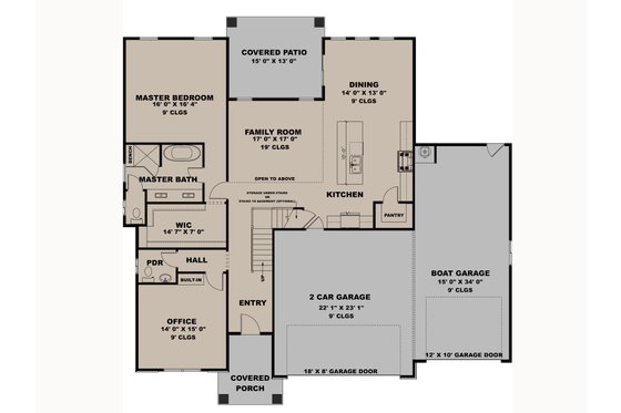 Floor Plan - Main Floor for Contemporary House Plan #1111-48 - 4 bed, 2.5 bath