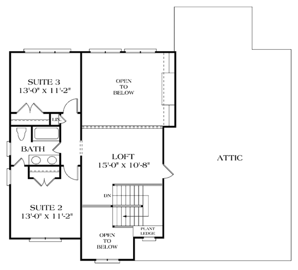 House Plan Design - Country Floor Plan - Upper Floor Plan #453-258