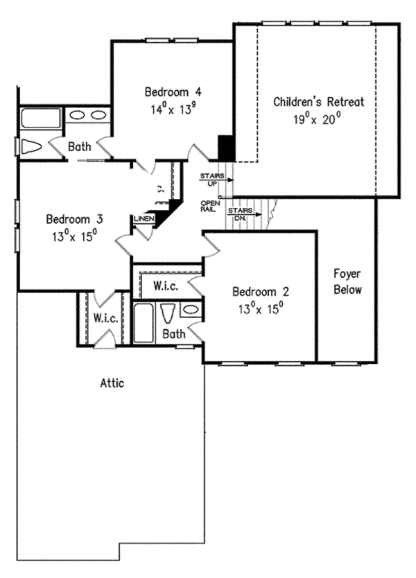Architectural House Design - Tudor Floor Plan - Upper Floor Plan #927-422