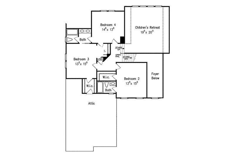 House Design - Floor Plan - Upper Floor for Tudor House Plan #927-422 - 5 bed, 4.5 bath