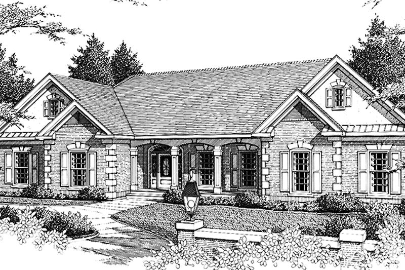 Home Plan - Country Exterior - Front Elevation Plan #1037-10