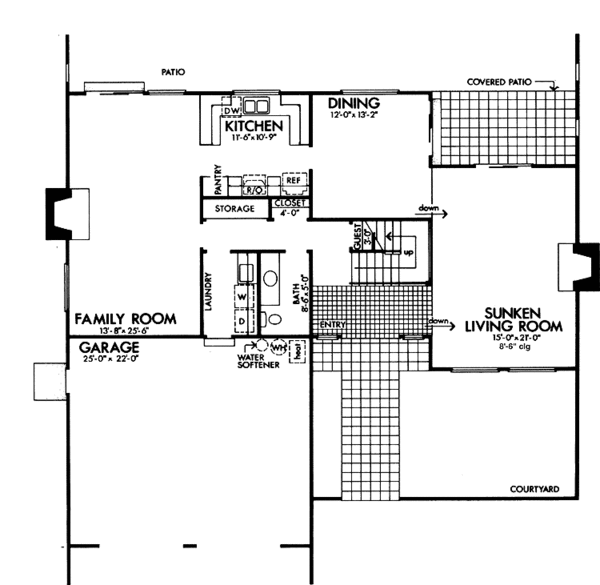 House Blueprint - Contemporary Floor Plan - Main Floor Plan #320-798