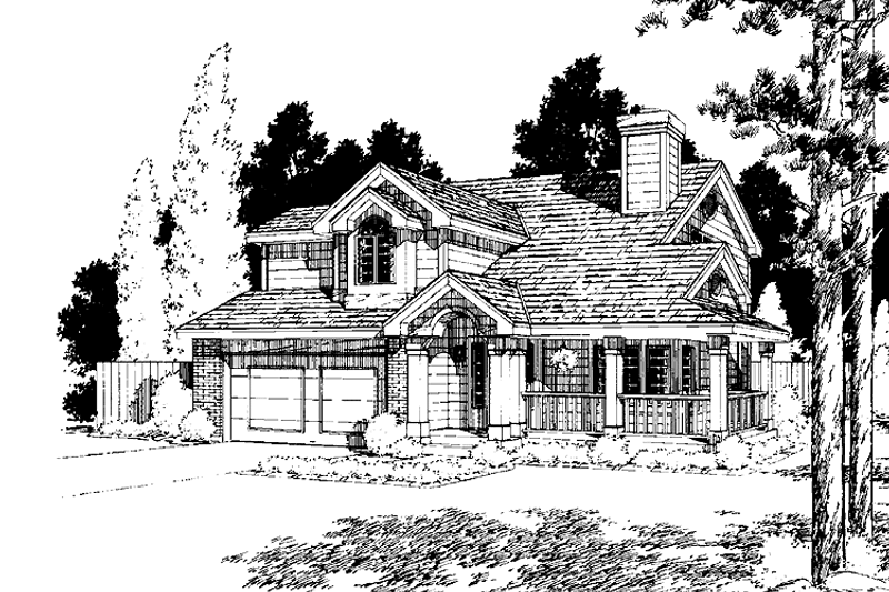 Architectural House Design - Country Exterior - Front Elevation Plan #300-119