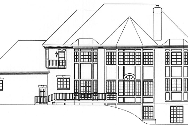 House Blueprint - Exterior - Rear Elevation for Colonial House Plan #953-124 - 4 bed, 3.5 bath