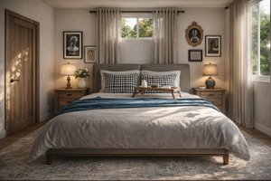 Interior - Master Bedroom for Cottage House Plan #124-1463 - 3 bed, 2 bath