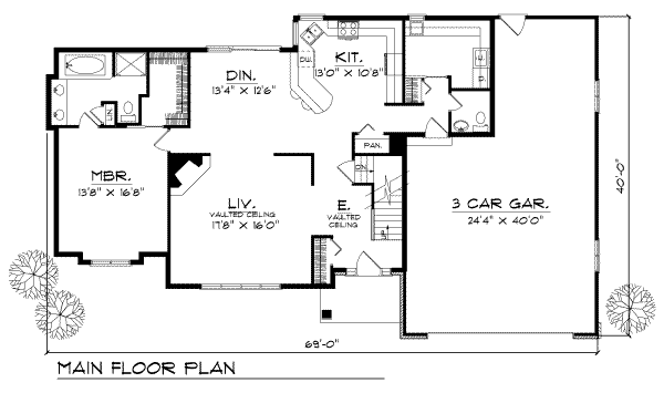 Traditional Floor Plan - Main Floor Plan #70-310