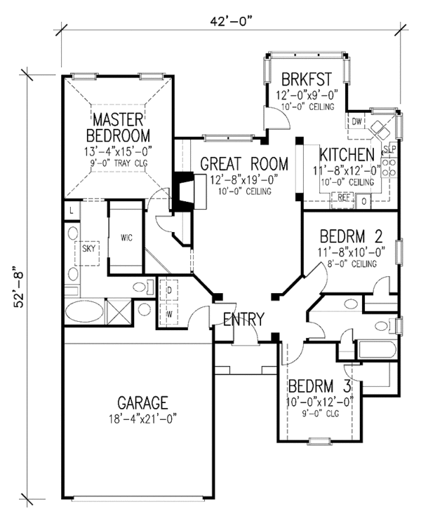 House Plan Design - European Floor Plan - Main Floor Plan #410-3585