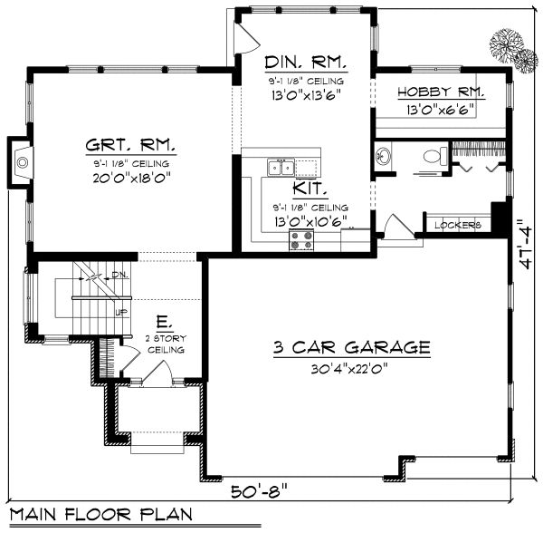 House Design - European Floor Plan - Main Floor Plan #70-1171