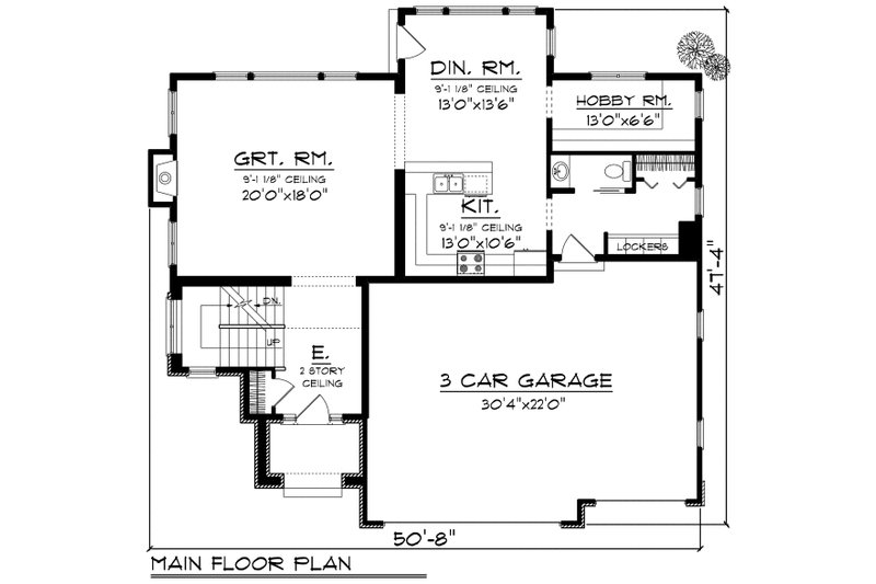 House Blueprint - Floor Plan - Main Floor for European House Plan #70-1171 - 3 bed, 2.5 bath