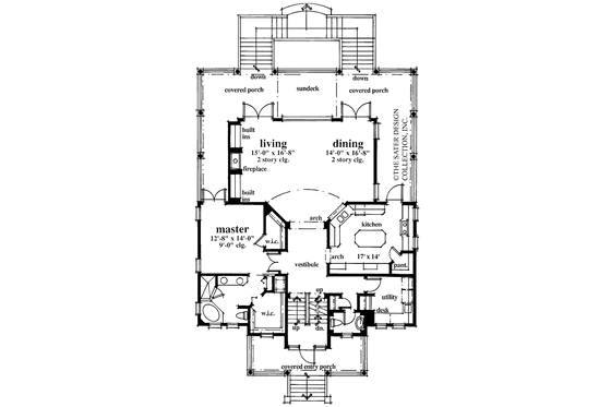 Floor Plan - Main Floor for Classical House Plan #930-71 - 5 bed, 3.5 bath