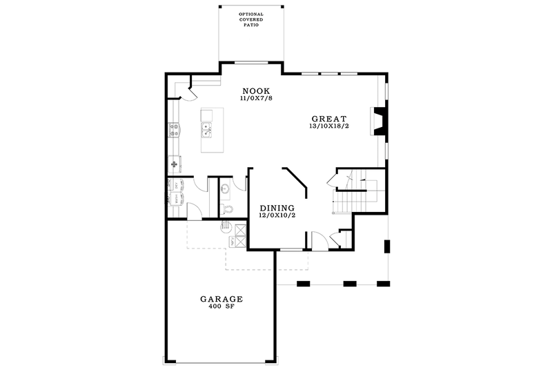 House Plan Design - Floor Plan - Main Floor for Contemporary House Plan #943-49 - 4 bed, 2.5 bath