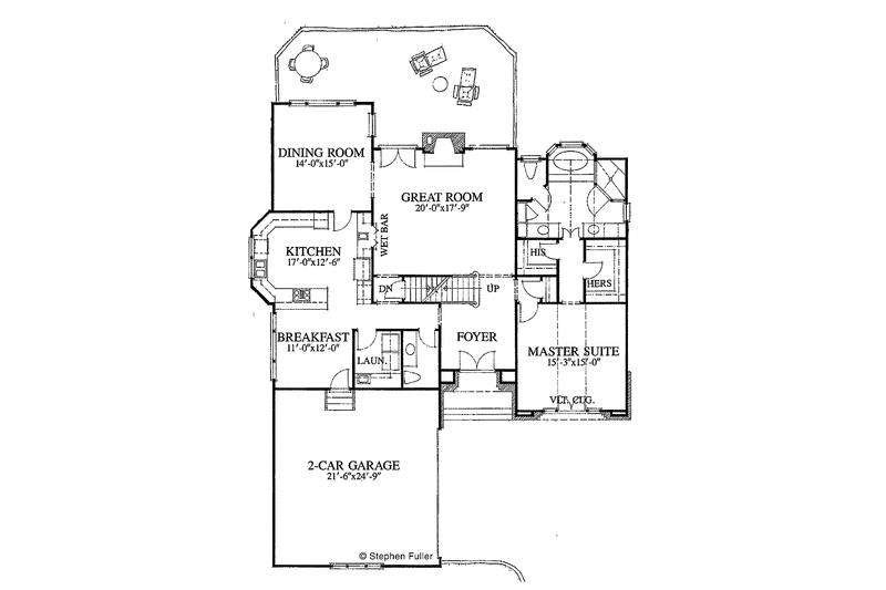 Home Plan - Floor Plan - Main Floor for European House Plan #429-58 - 4 bed, 3.5 bath