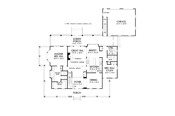 Floor Plan - Main Floor for Craftsman House Plan #929-399 - 4 bed, 3 bath