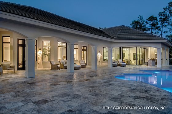 Exterior - Rear Elevation 3 for Mediterranean House Plan #930-473 - 4 bed, 4.5 bath