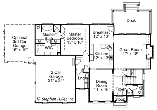 Home Plan - Colonial Floor Plan - Main Floor Plan #429-390