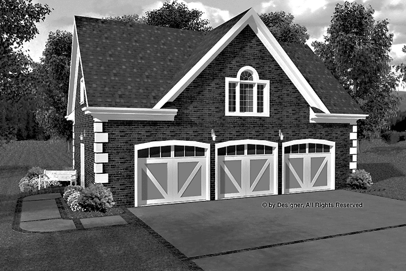 House Design - Exterior - Front Elevation 3 for Colonial House Plan #56-674 - 1 bed, 1 bath