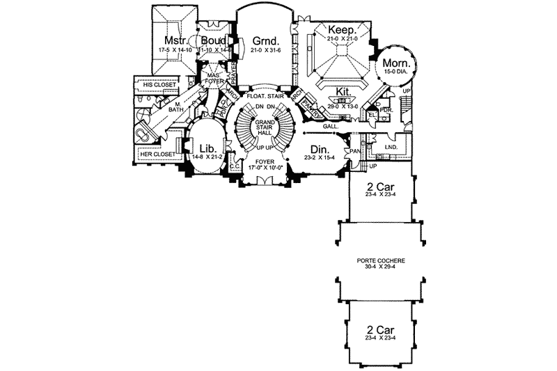 House Plan Design - Floor Plan - Main Floor for Classical House Plan #119-164 - 5 bed, 6.5 bath